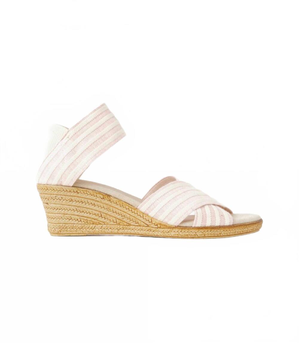 NEW CHARLESTON SHOE CO. women's cannon stripe wedge sandals in pink